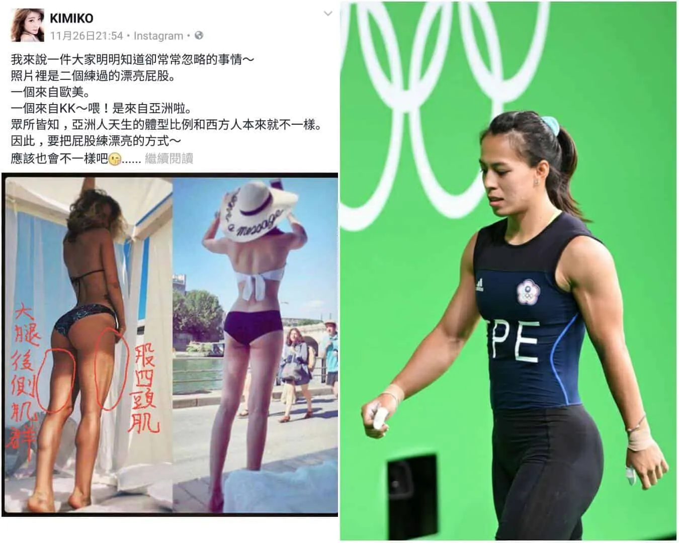 從KIMIKO看重訓練翹臀與東方人審美觀的衝突
